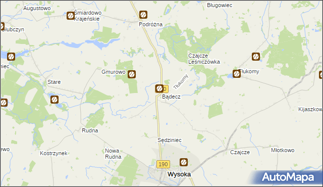 mapa Bądecz, Bądecz na mapie Targeo