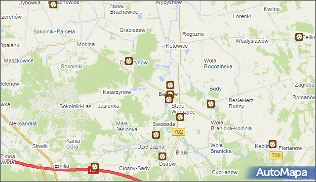 mapa Bądków gmina Zgierz, Bądków gmina Zgierz na mapie Targeo