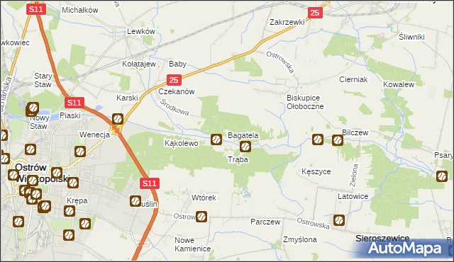 mapa Bagatela, Bagatela na mapie Targeo