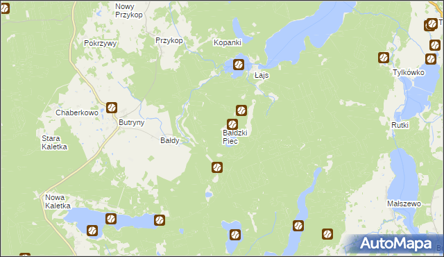 mapa Bałdzki Piec, Bałdzki Piec na mapie Targeo