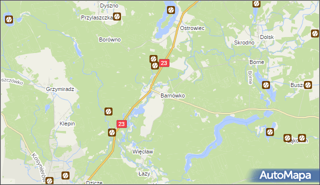 mapa Barnówko, Barnówko na mapie Targeo