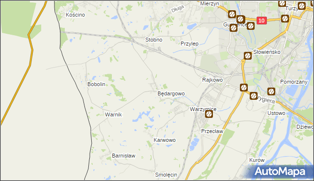 mapa Będargowo gmina Kołbaskowo, Będargowo gmina Kołbaskowo na mapie Targeo