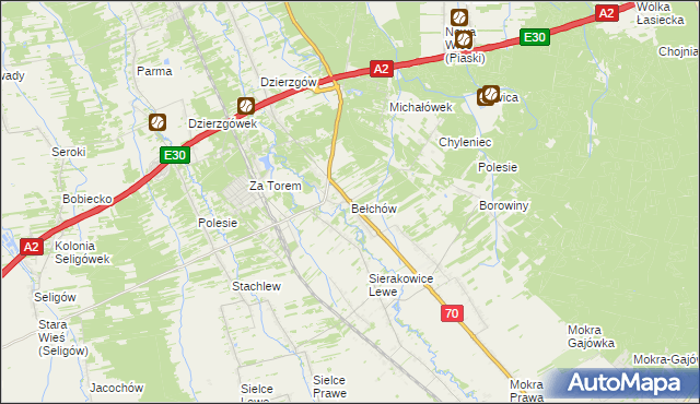 mapa Bełchów, Bełchów na mapie Targeo