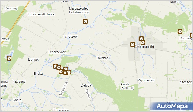 mapa Bełcząc gmina Czemierniki, Bełcząc gmina Czemierniki na mapie Targeo