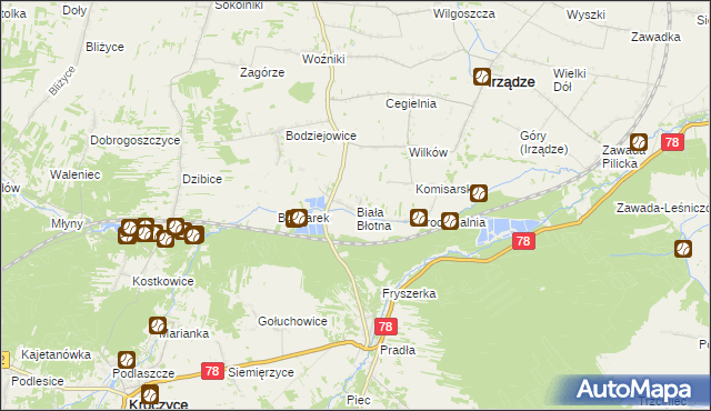 mapa Biała Błotna, Biała Błotna na mapie Targeo