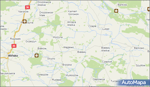mapa Białawy Małe, Białawy Małe na mapie Targeo