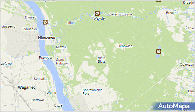 mapa Białe Błota gmina Bobrowniki, Białe Błota gmina Bobrowniki na mapie Targeo