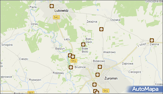 mapa Białe Błoto gmina Żuromin, Białe Błoto gmina Żuromin na mapie Targeo