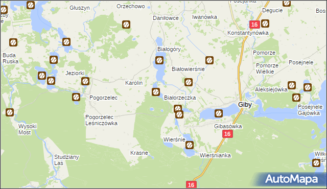 mapa Białorzeczka, Białorzeczka na mapie Targeo