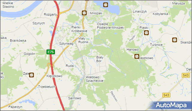 mapa Biały Bór gmina Grudziądz, Biały Bór gmina Grudziądz na mapie Targeo