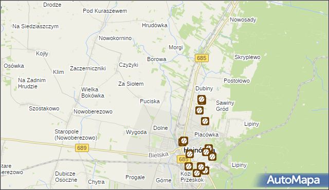 mapa Bielszczyzna, Bielszczyzna na mapie Targeo