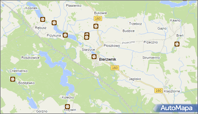 mapa Bierzwnik, Bierzwnik na mapie Targeo