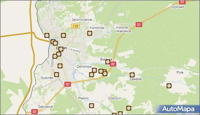 mapa Bieżyce, Bieżyce na mapie Targeo