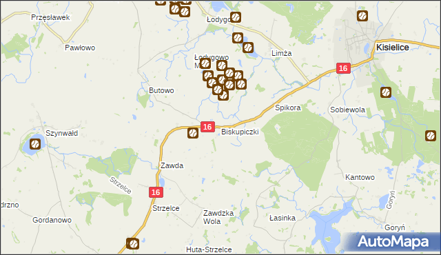 mapa Biskupiczki, Biskupiczki na mapie Targeo