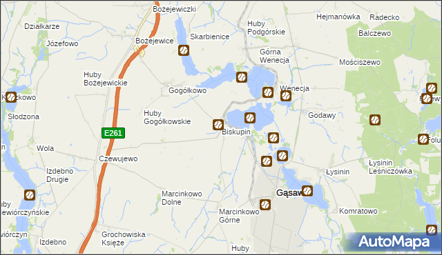 mapa Biskupin gmina Gąsawa, Biskupin gmina Gąsawa na mapie Targeo