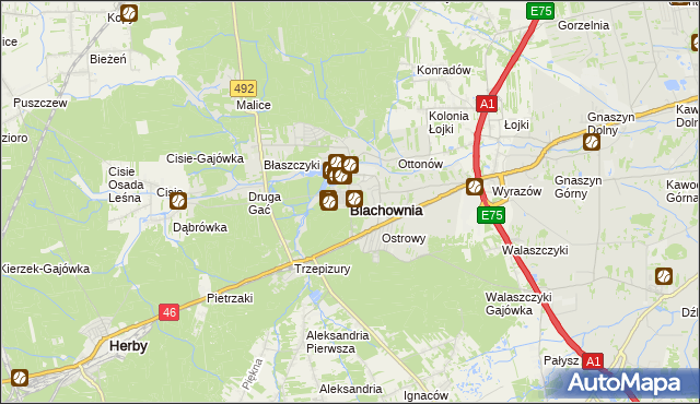 mapa Blachownia, Blachownia na mapie Targeo