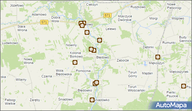 mapa Błędowo gmina Pomiechówek, Błędowo gmina Pomiechówek na mapie Targeo