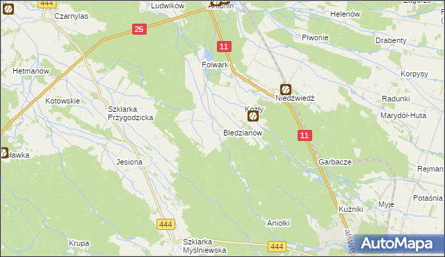 mapa Bledzianów, Bledzianów na mapie Targeo