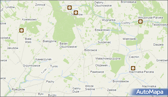 mapa Bobrowce, Bobrowce na mapie Targeo