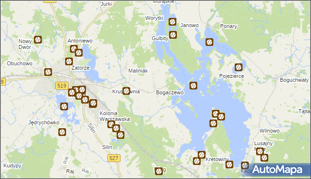 mapa Bogaczewo gmina Morąg, Bogaczewo gmina Morąg na mapie Targeo