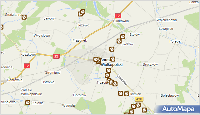 mapa Borek Wielkopolski, Borek Wielkopolski na mapie Targeo