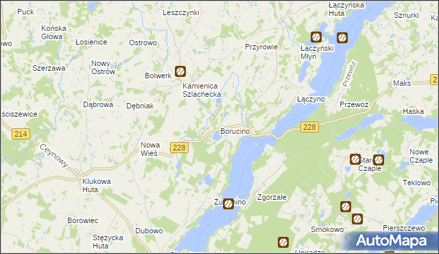 mapa Borucino gmina Stężyca, Borucino gmina Stężyca na mapie Targeo