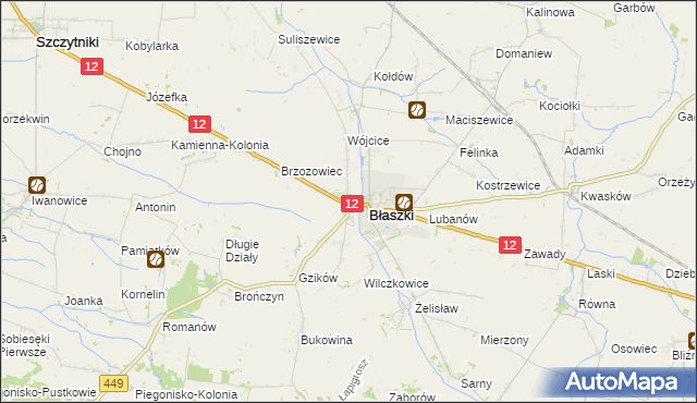 mapa Borysławice, Borysławice na mapie Targeo