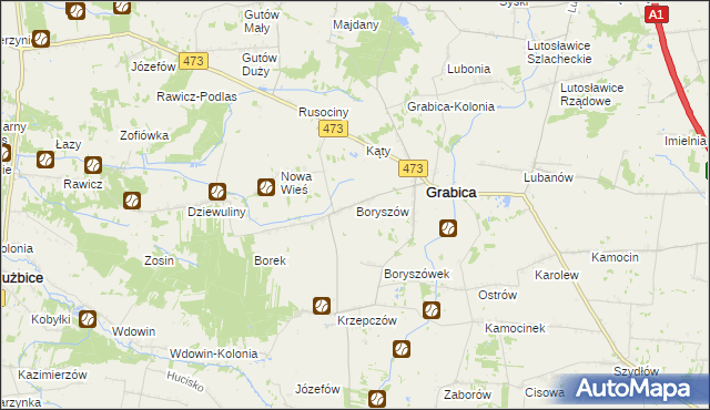 mapa Boryszów, Boryszów na mapie Targeo