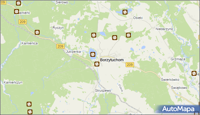 mapa Borzytuchom, Borzytuchom na mapie Targeo