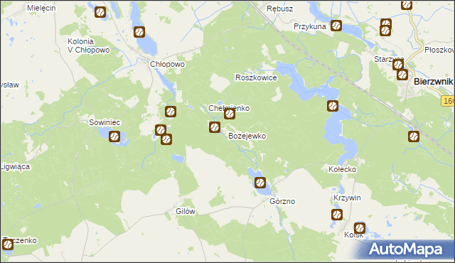 mapa Bożejewko, Bożejewko na mapie Targeo