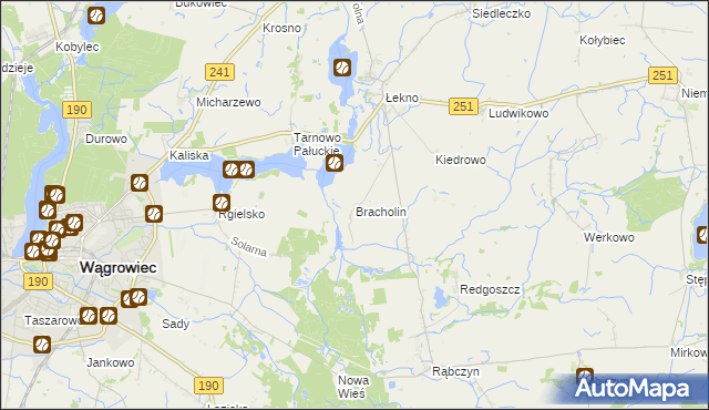 mapa Bracholin, Bracholin na mapie Targeo