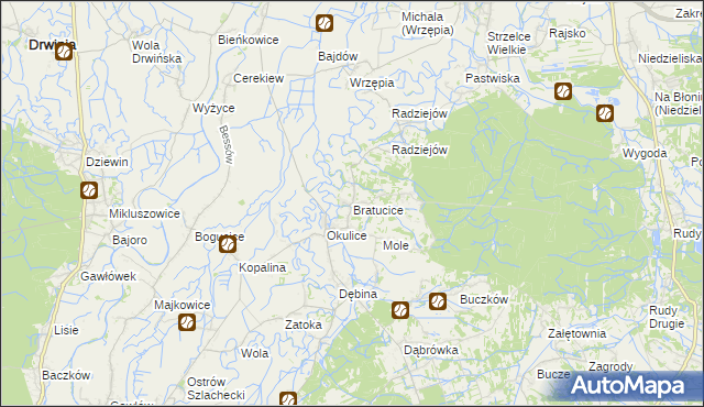 mapa Bratucice, Bratucice na mapie Targeo