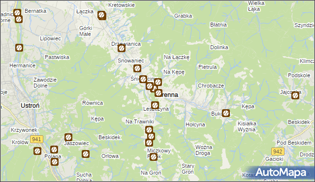 mapa Brenna, Brenna na mapie Targeo