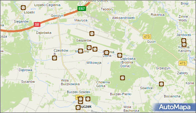 mapa Brodnia Górna, Brodnia Górna na mapie Targeo