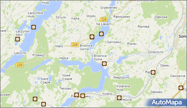 mapa Brodnica Dolna, Brodnica Dolna na mapie Targeo