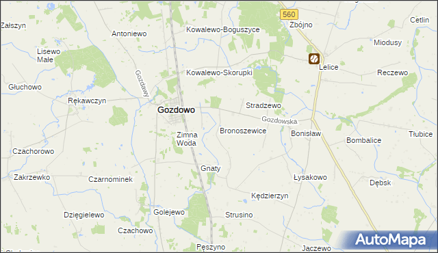 mapa Bronoszewice, Bronoszewice na mapie Targeo