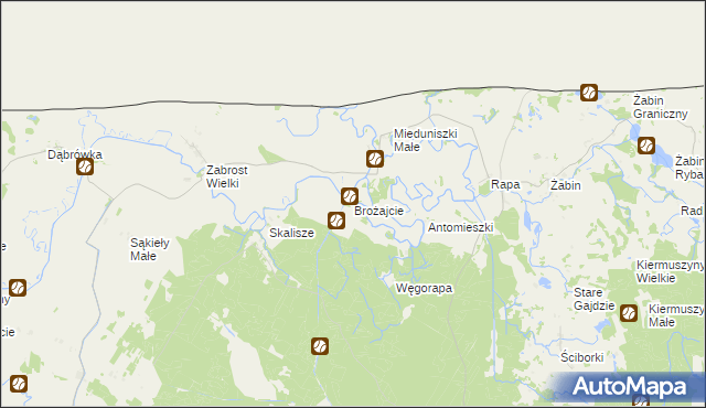 mapa Brożajcie, Brożajcie na mapie Targeo