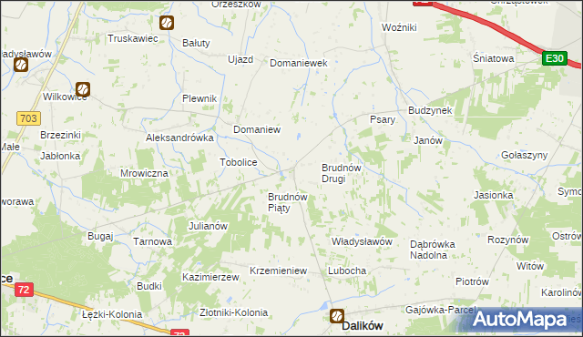 mapa Brudnów Pierwszy, Brudnów Pierwszy na mapie Targeo