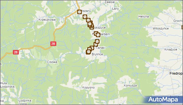 mapa Brylińce, Brylińce na mapie Targeo