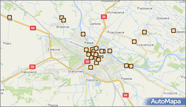 mapa Brzeg, Brzeg na mapie Targeo