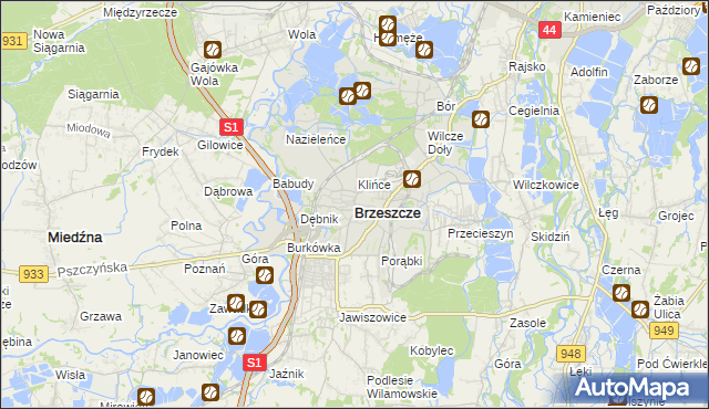 mapa Brzeszcze, Brzeszcze na mapie Targeo