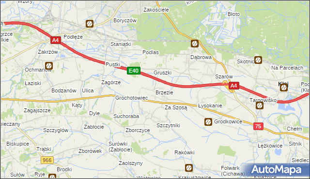 mapa Brzezie gmina Kłaj, Brzezie gmina Kłaj na mapie Targeo