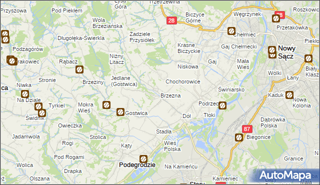 mapa Brzezna, Brzezna na mapie Targeo