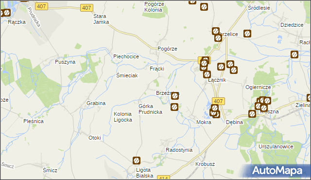 mapa Brzeźnica gmina Biała, Brzeźnica gmina Biała na mapie Targeo