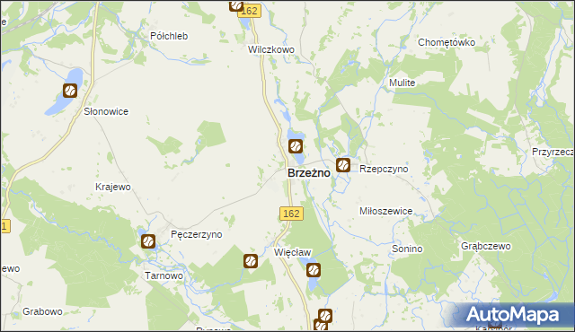 mapa Brzeżno, Brzeżno na mapie Targeo