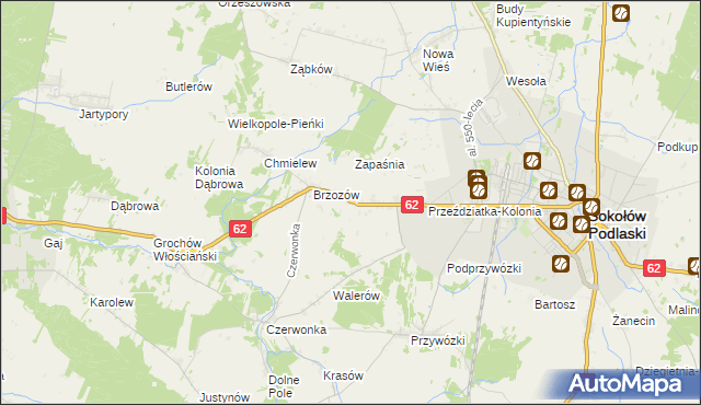 mapa Brzozów-Kolonia, Brzozów-Kolonia na mapie Targeo