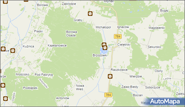 mapa Brzozówki, Brzozówki na mapie Targeo