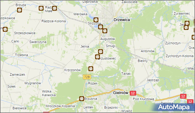 mapa Brzustowiec, Brzustowiec na mapie Targeo