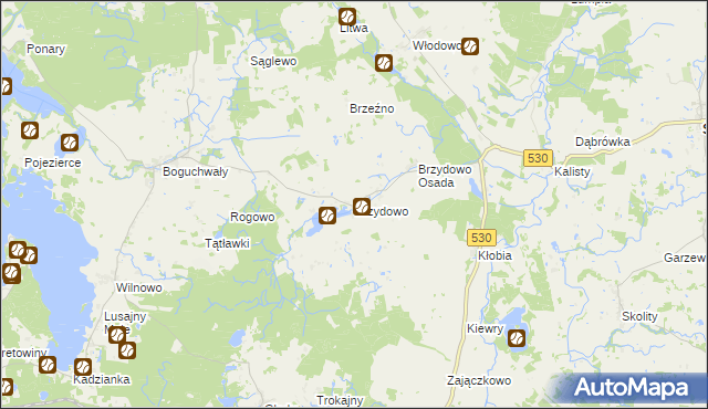 mapa Brzydowo gmina Świątki, Brzydowo gmina Świątki na mapie Targeo