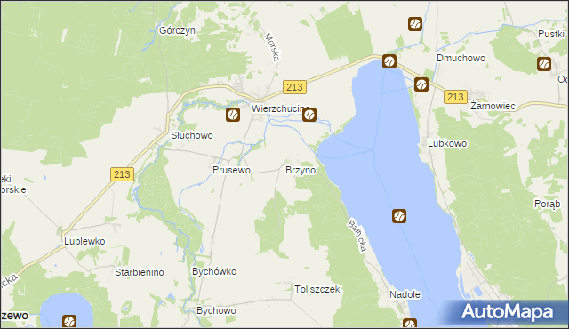 mapa Brzyno, Brzyno na mapie Targeo